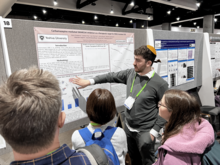 Aaron Shaykevich presenting his research on carbamazepine in colorectal cancer